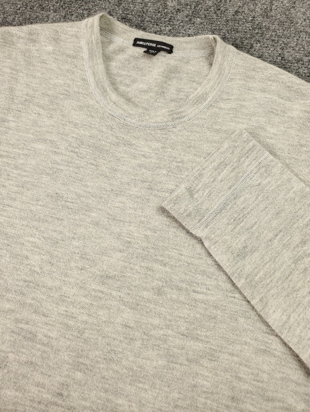 James Perse 100% Cashmere Wool Sweater Mens Size 3 Large Lightweight Crewneck